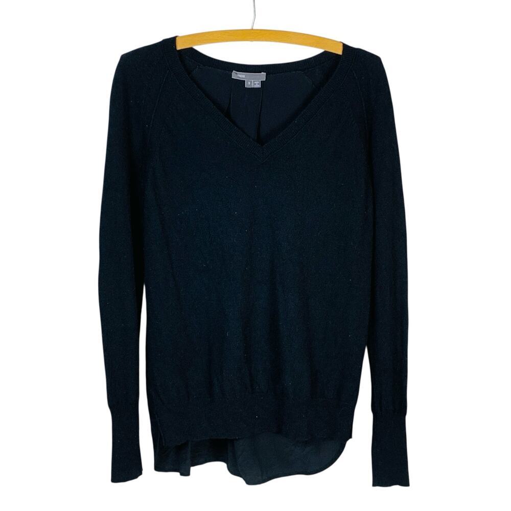 Vince Womens Cashmere Wool Silk Lightweight Sweater Black S